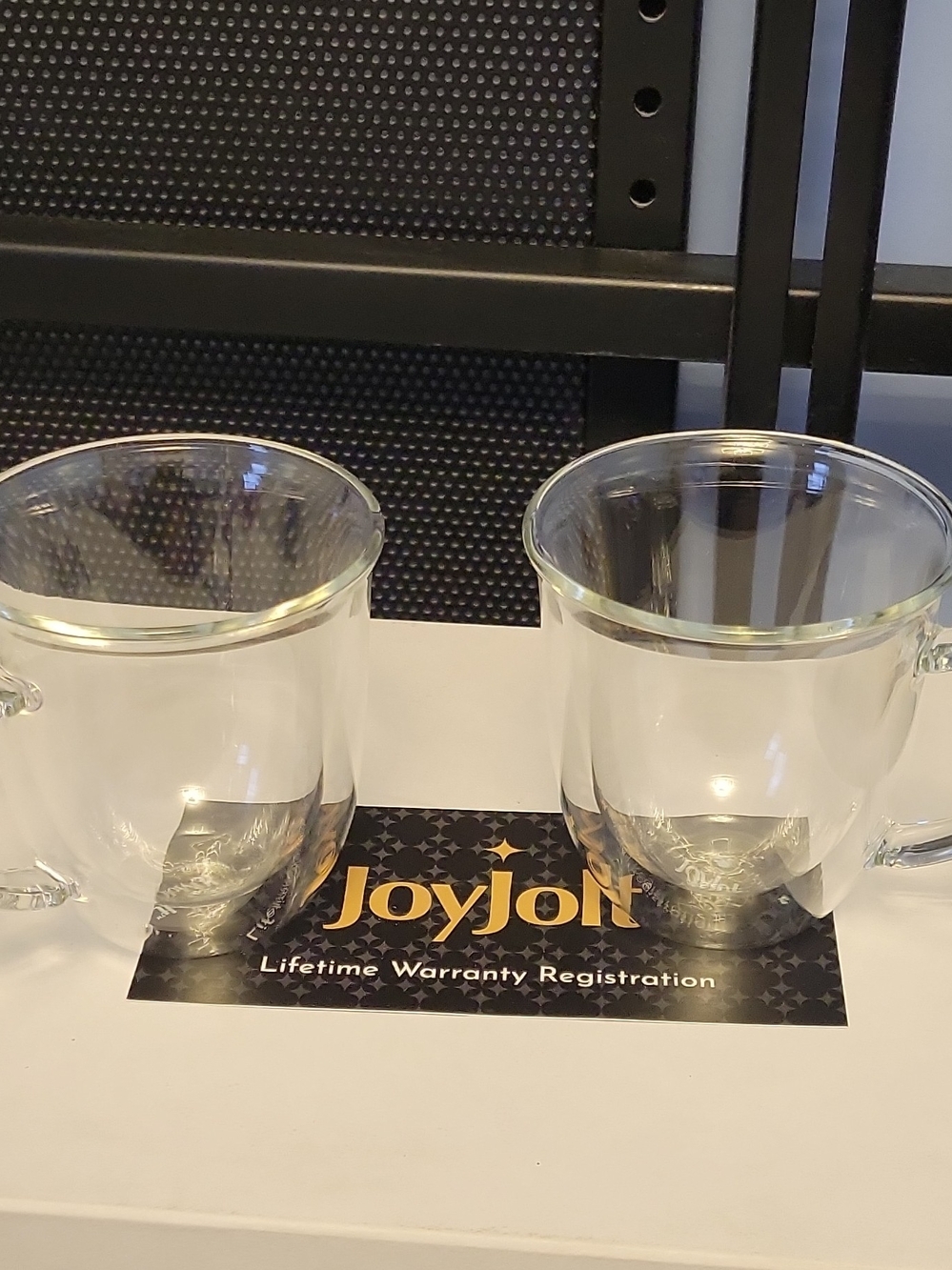 Jolt Clear Double-Walled Glass Tea Mugs - Set of 2
